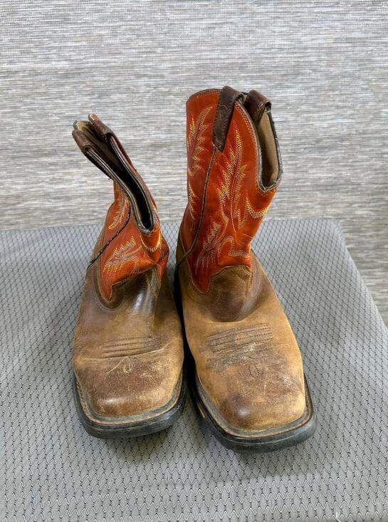 Ariat Boots Mens Size 5.5 Brown Leather Western Square Toe Work Cowboy main image 6